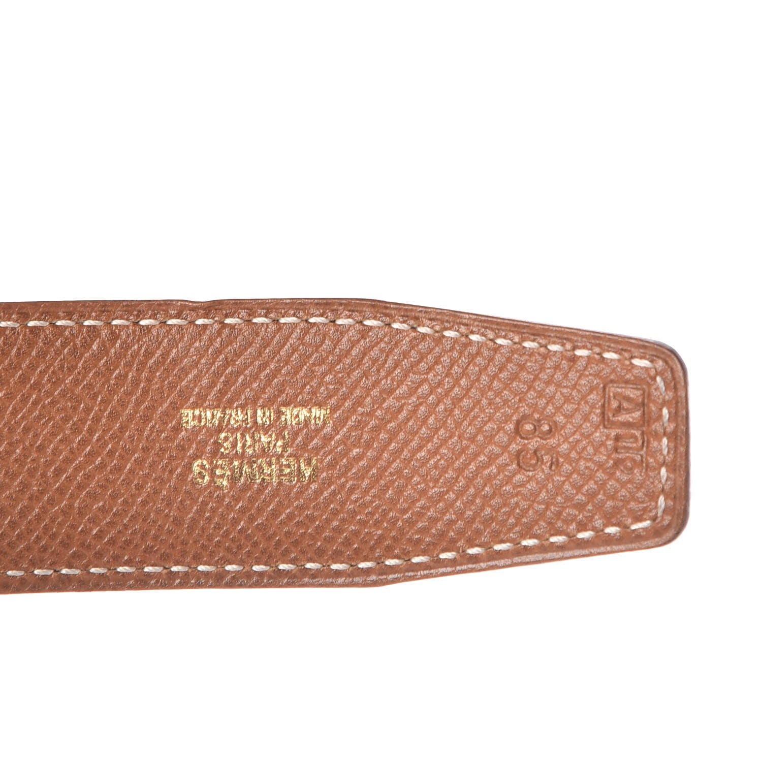 Hermes Box Courchevel 32mm H Belt 85 Black Gold 4 of 8