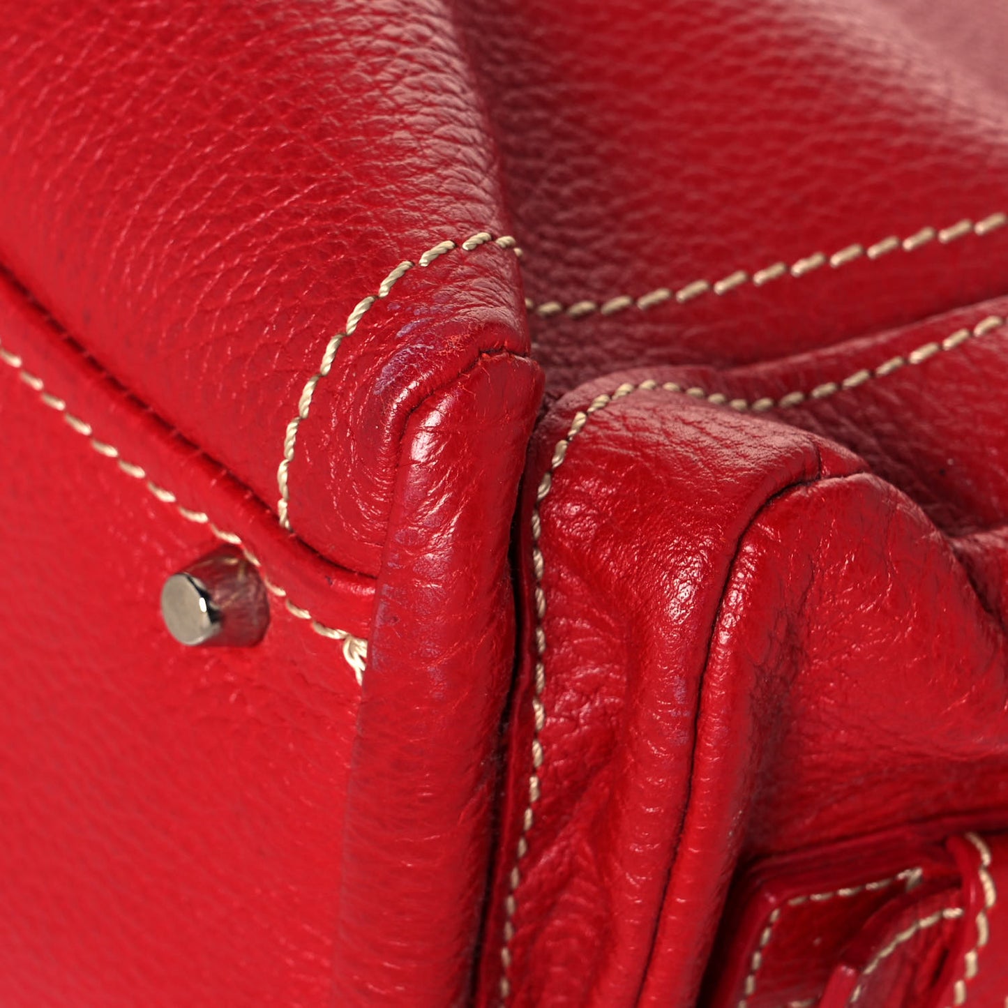 Vitello Daino Shoulder Bag Rosso