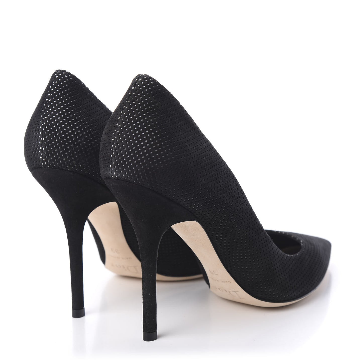 Suede Mesh Cherie Pointy Toe 100mm Pumps 39 Black
