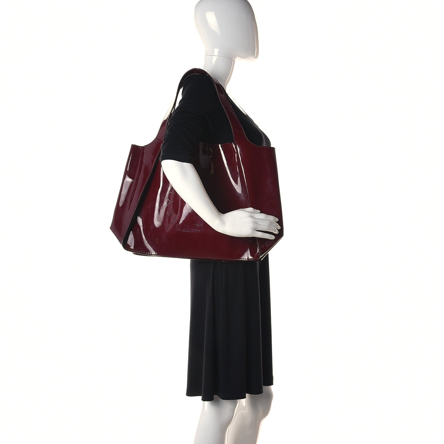 Eco Alter Patent Perforated Logo Satchel Red