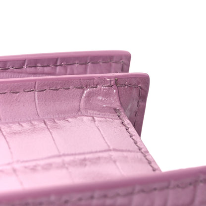 Alexander McQueen Shiny Crocodile Embossed Jeweled Satchel Pink 11 of 11