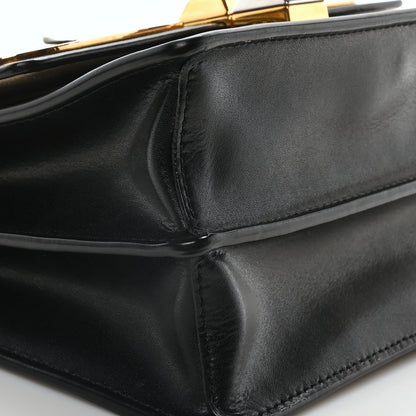 Fendi Vitello Liberty Metal Monster Eyes Small Kan I Shoulder Bag Black Gold 9 of 10