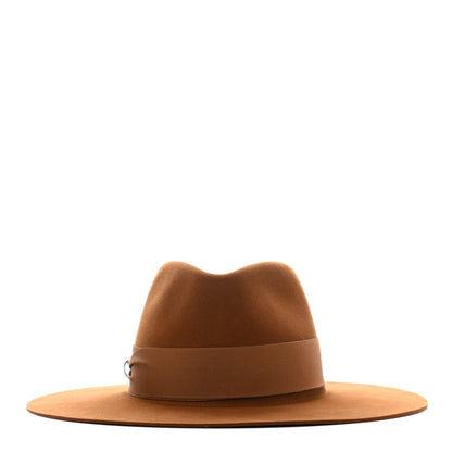 Hermes Rabbit Felt Laquered Gold Faubourg Pop H Hat 57 Marron Chutney 3 of 8