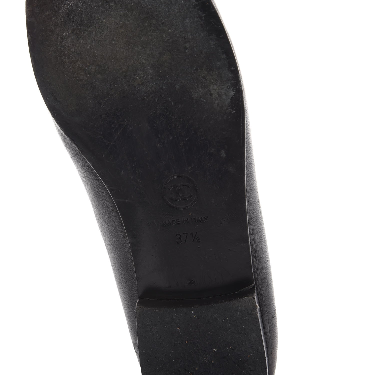 Chanel Lambskin Patent Cap Toe Ballerina Flats 37.5 Black 5 of 10