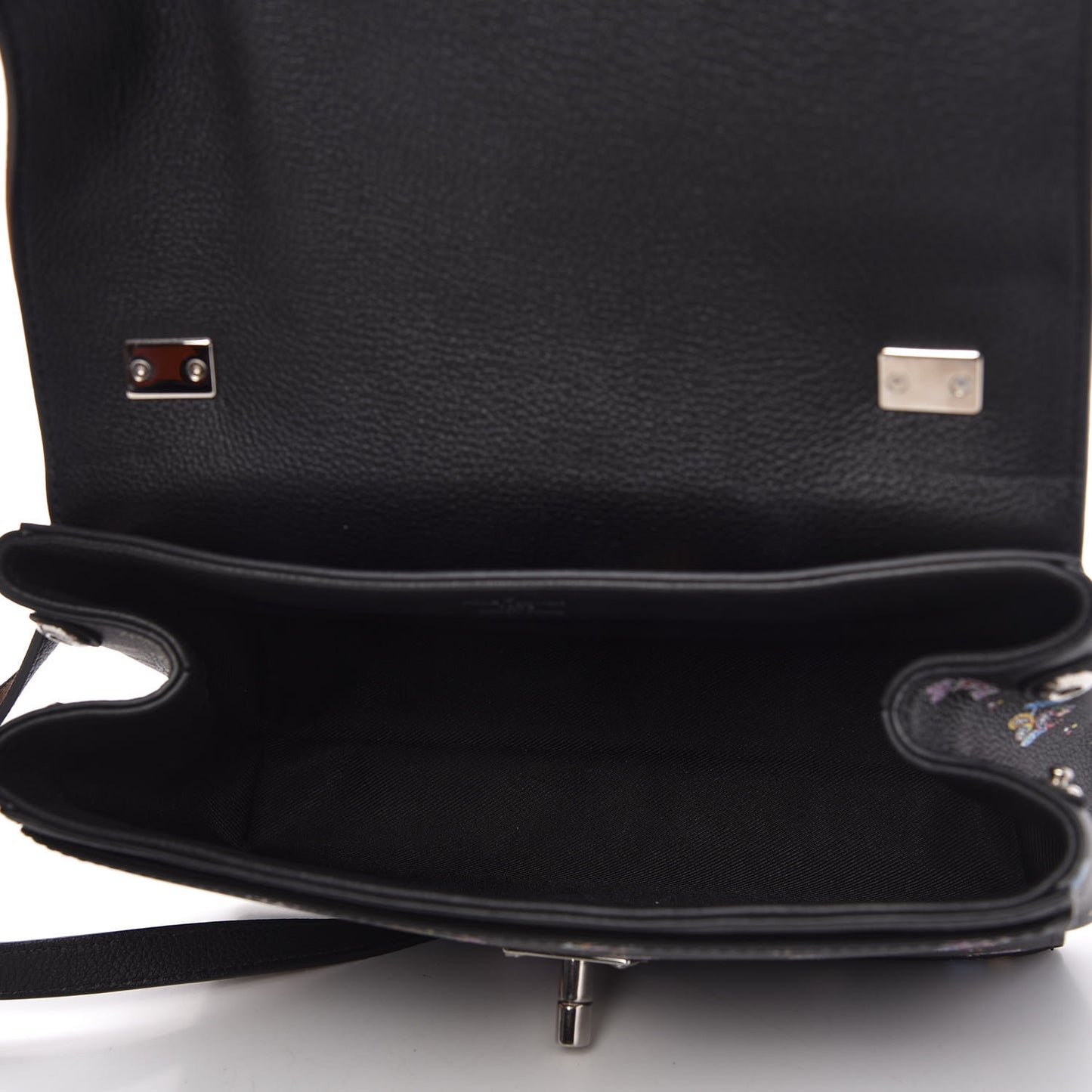 Soft Calfskin Lockme II Floral Chain Bag BB Black