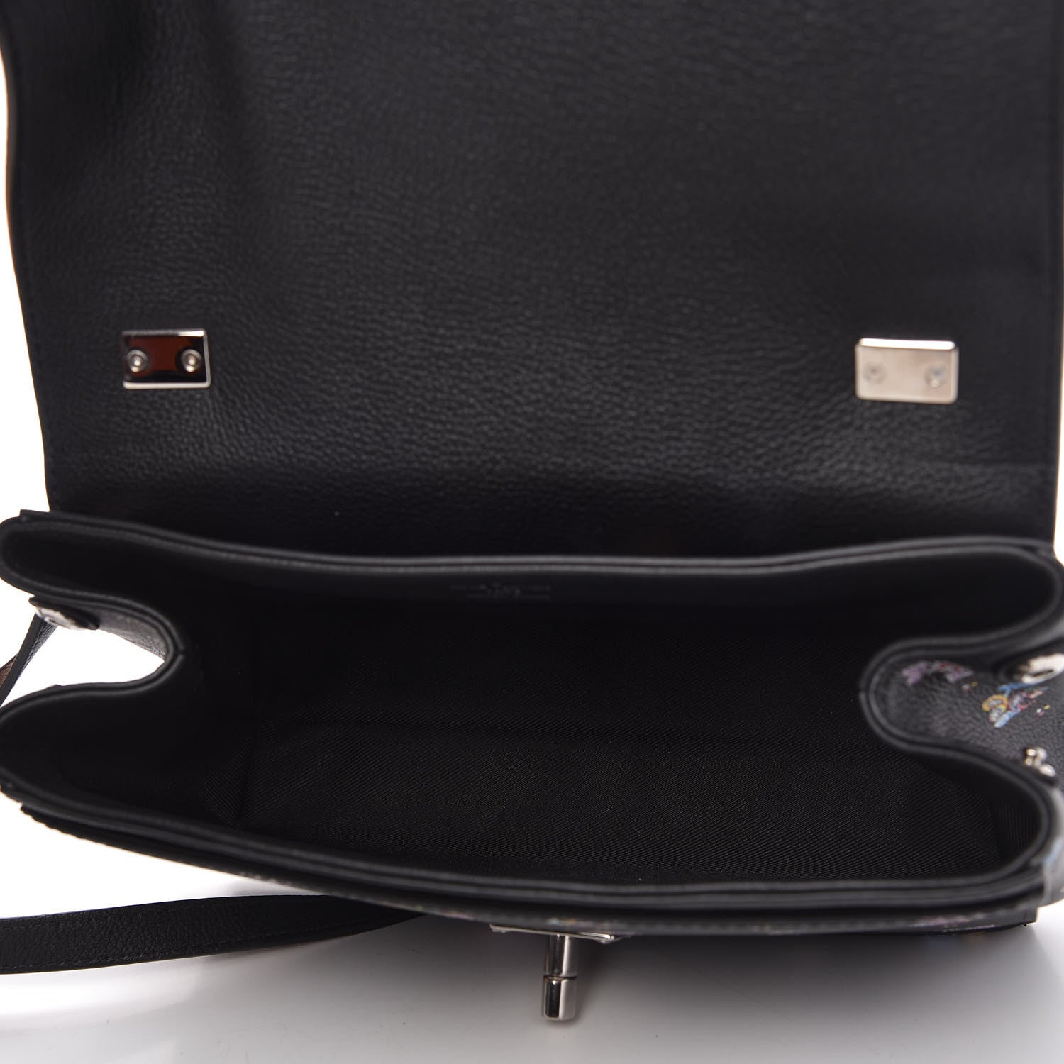 Louis Vuitton Soft Calfskin Lockme II Floral Chain Bag BB Black 5 of 10