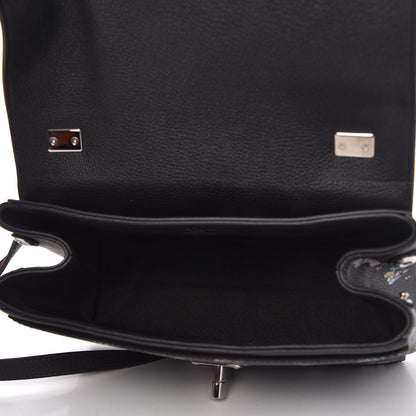Louis Vuitton Soft Calfskin Lockme II Floral Chain Bag BB Black 5 of 10