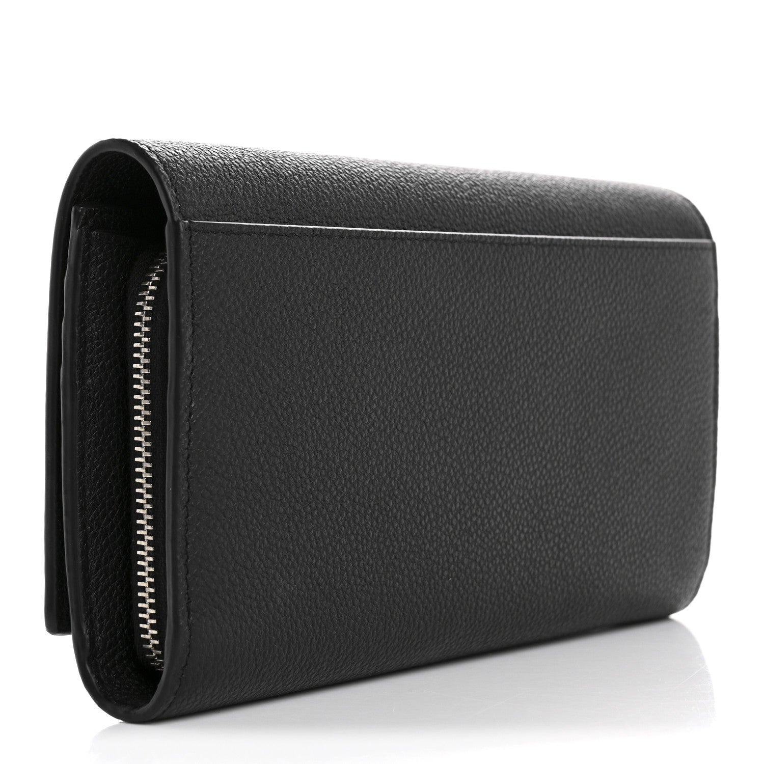 Saint Laurent Grained Calfskin Rive Gauche Classic Large Wallet Black 3 of 9