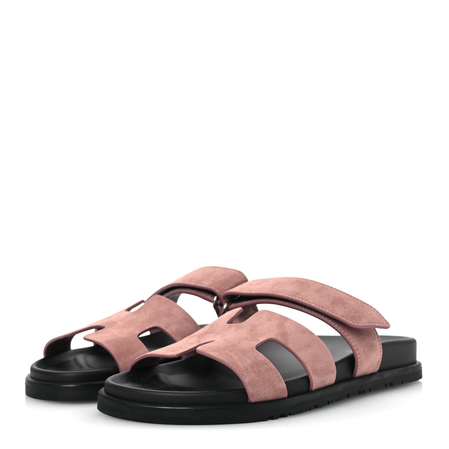 Hermes Suede Goatskin Womens Chypre Sandals 38 Rose Antique 8 of 11