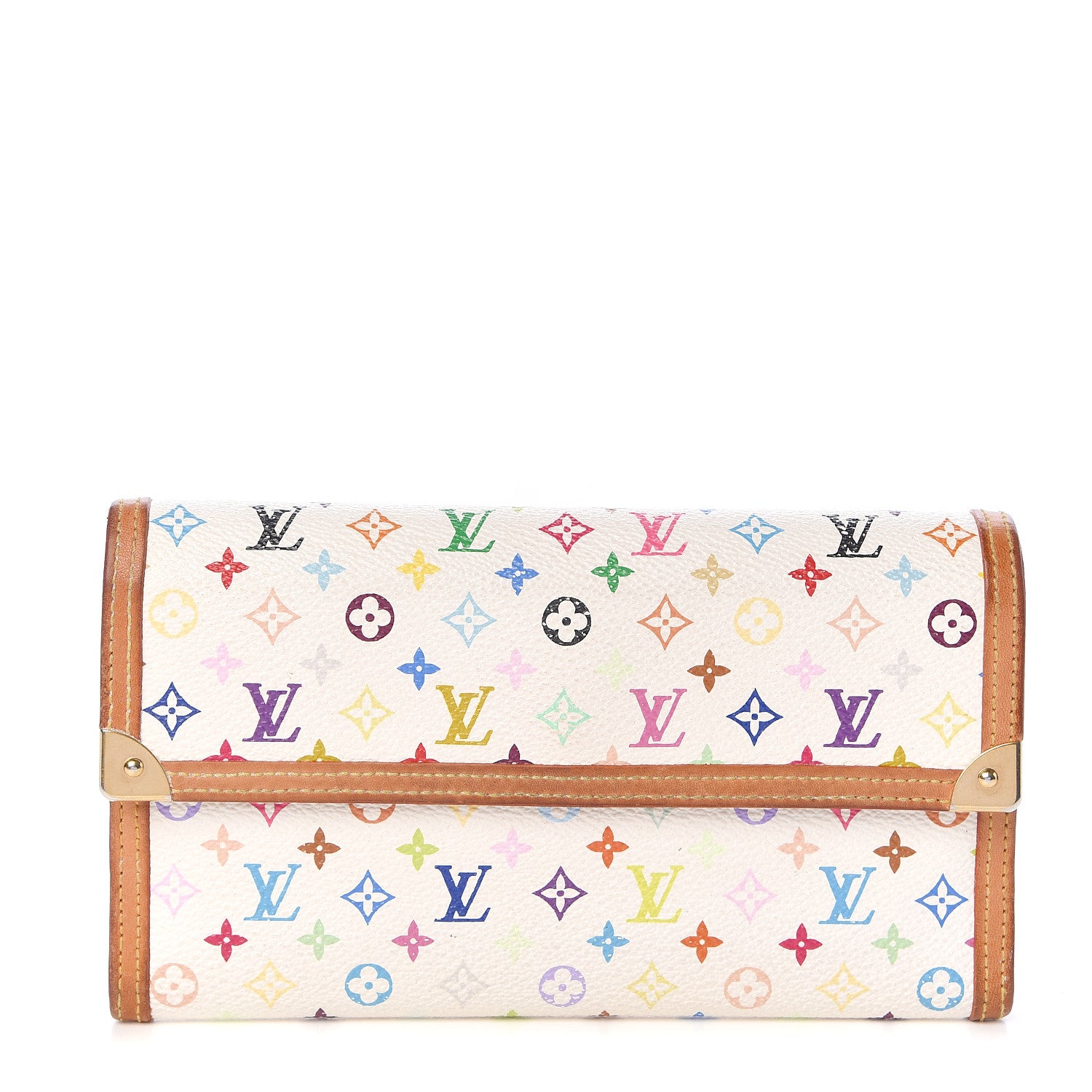 Louis Vuitton Monogram Multicolor Porte Tresor International Wallet White 1 of 10