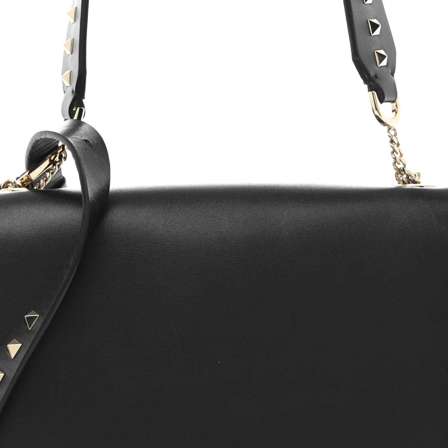 Valentino Garavani Vitello Rockstud Top Handle Shoulder Bag Black 7 of 10