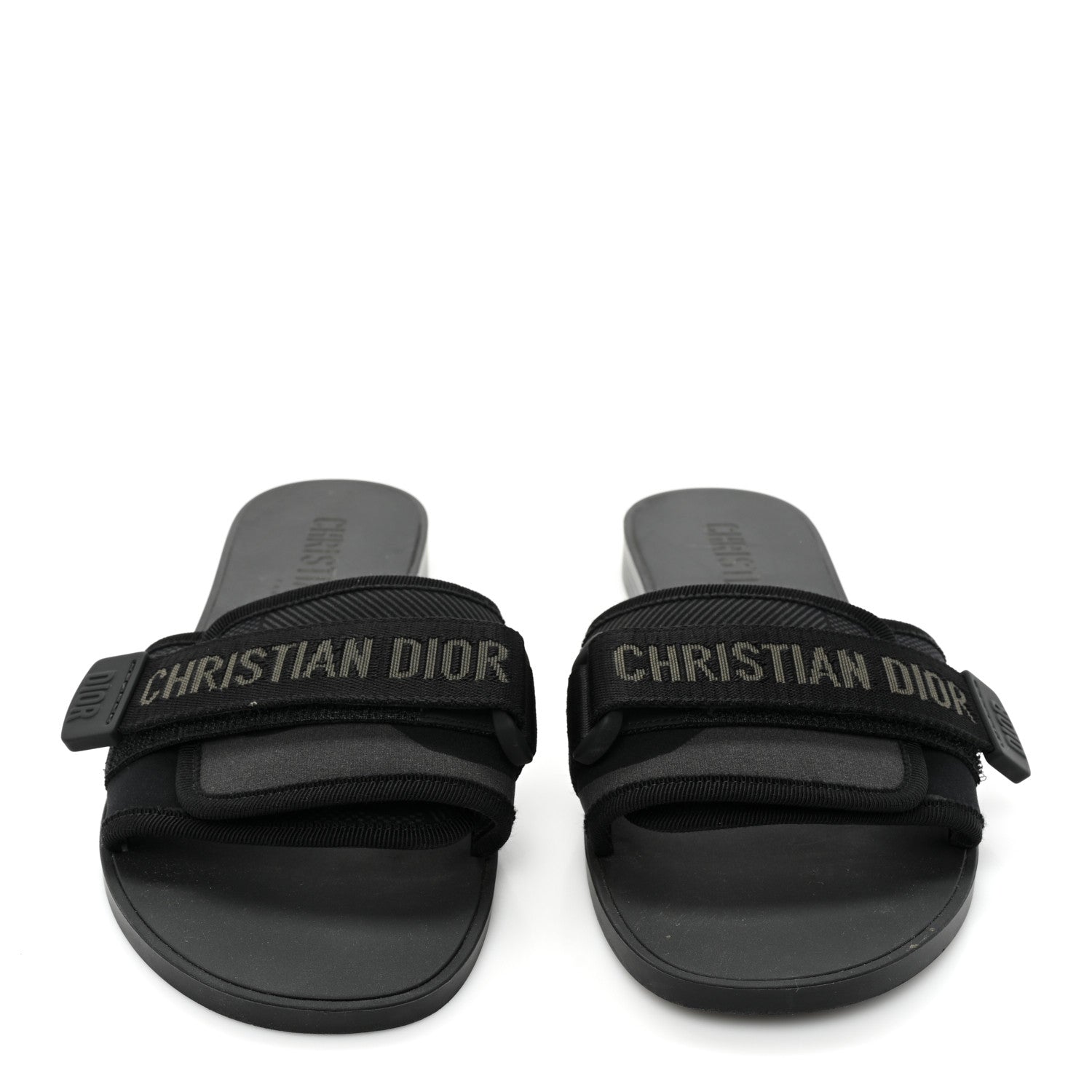 Christian Dior Technical Stretch Fabric Camouflage Dio(r)evolution Slide Sandals 39 Black 2 of 14