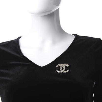 Chanel Crystal CC Brooch Pin Light Gold 2 of 4