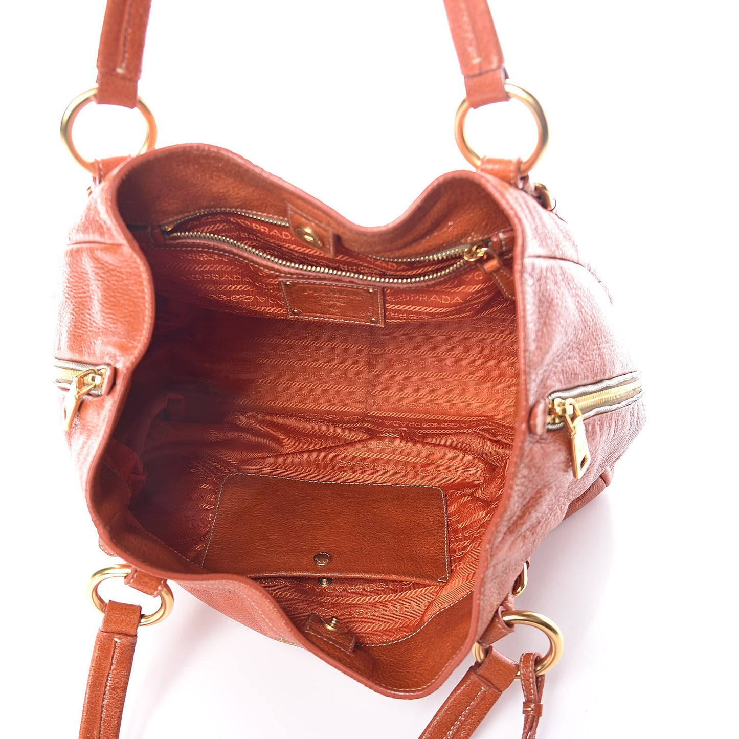 Cervo Lux Zippered Tote Papaya