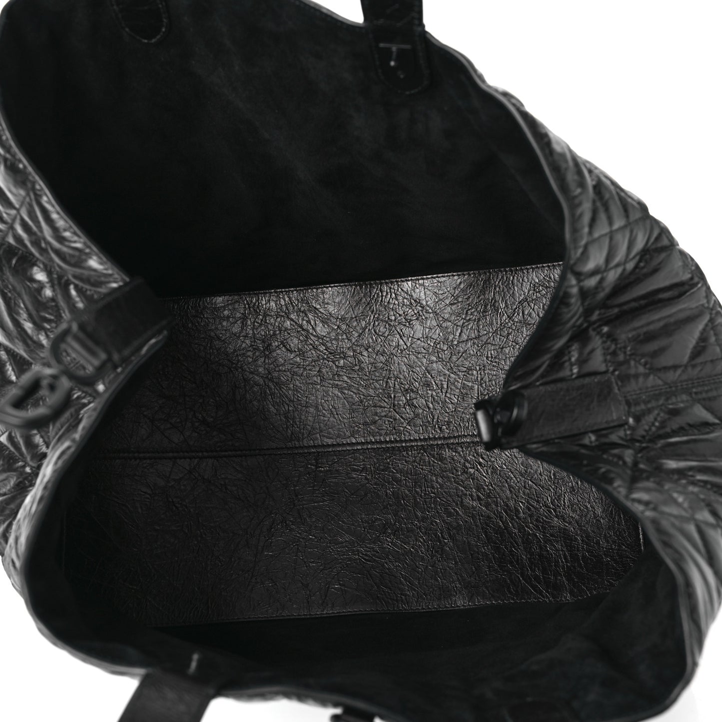 Crinkled Calfskin Macrocannage Large Toujours Black