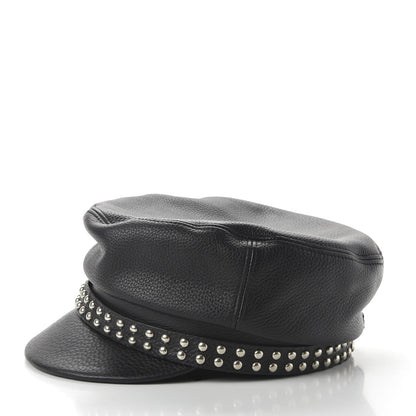 Gucci Calfskin Studded Cellarius Hat XL Black 5 of 9