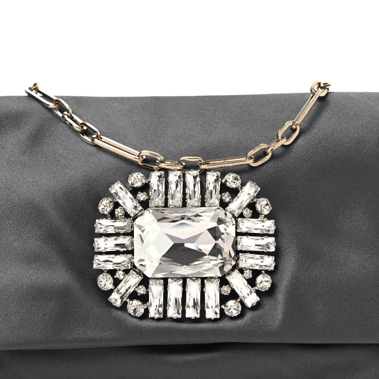 Satin Crystal Titania Clutch Blue