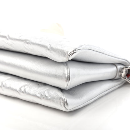 Louis Vuitton Metallic Lambskin Embossed Monogram Coussin PM Silver 9 of 9