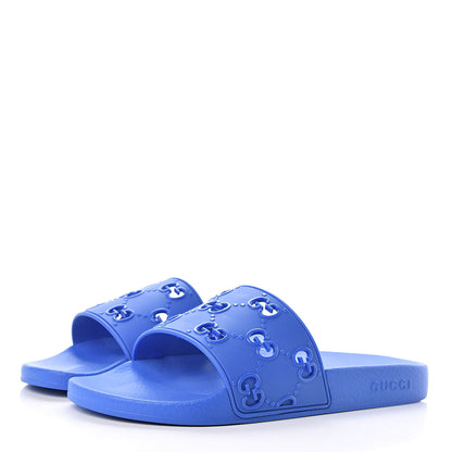 Gucci Rubber GG Monogram Mens Slide Sandals 9 Bright Splash 3 of 9