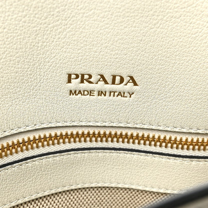 Prada Soft Grain Calfskin Medium Tote Bag White 6 of 9