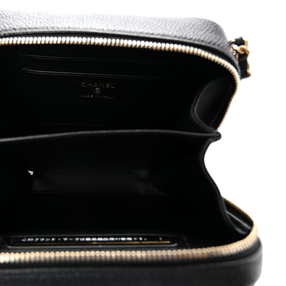 Chanel Caviar Quilted CC Filigree Vanity Clutch With Chain Black 5 of 10