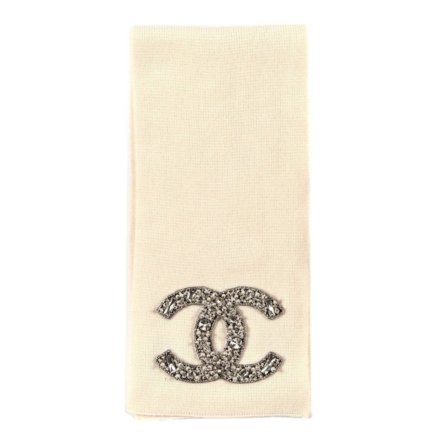 Cashmere Crystal CC Scarf White