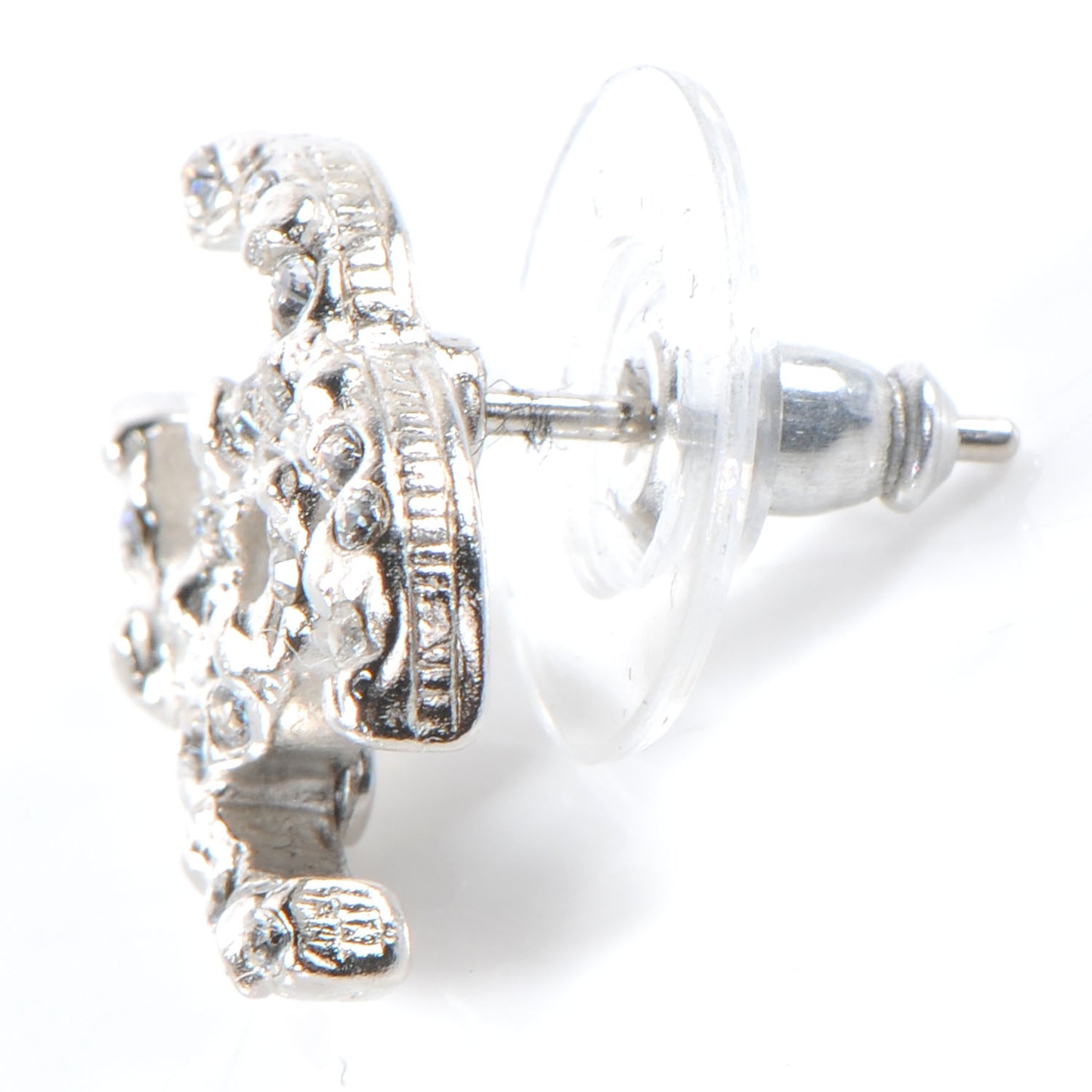 Crystal CC Earrings Silver