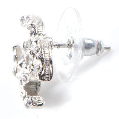 Chanel Crystal CC Earrings Silver 3 of 6