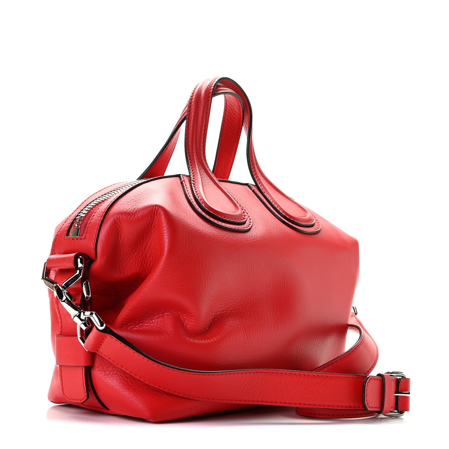 Pebbled Calfskin Small Nightingale Red