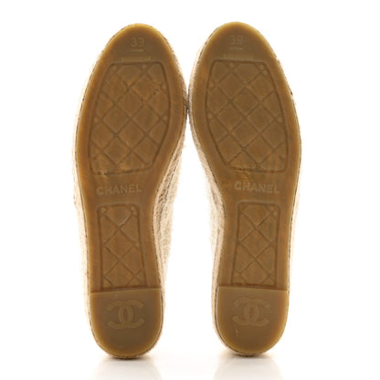 Chanel Tweed Grosgrain CC Espadrilles 39 White Black 5 of 10