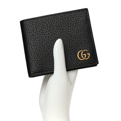 Gucci Calfskin Boar Effect GG Marmont Bi-Fold Wallet Black 2 of 10