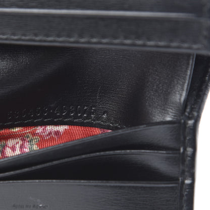 Gucci Calfskin Web Trapuntata GG Marmont Card Case Wallet Black 7 of 9