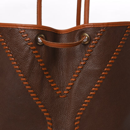 Saint Laurent Calfskin Medium Neo Double Reversible Tote Orange Brown 15 of 16