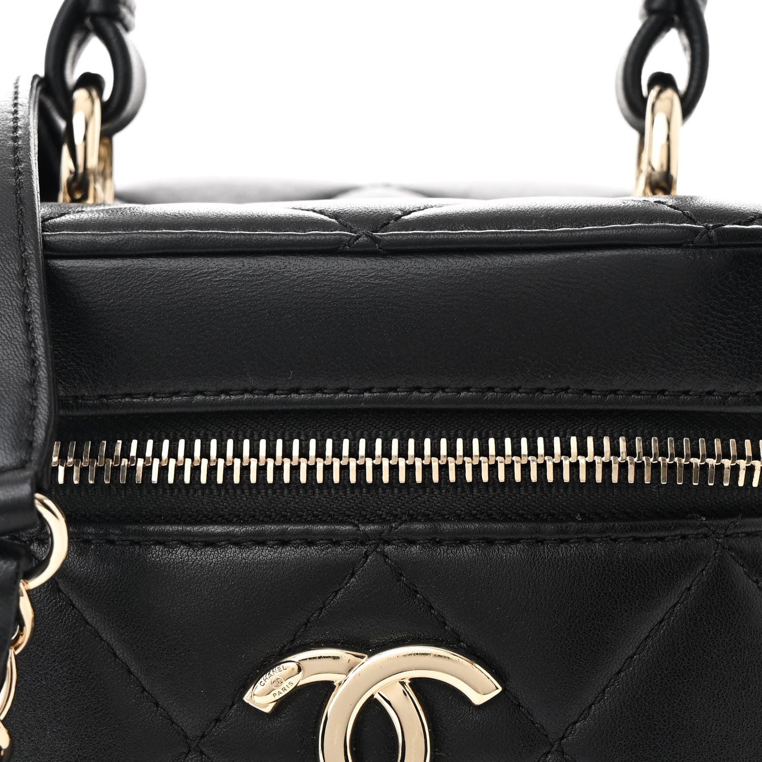 Chanel Lambskin Quilted Trendy Vanity Case Black 8 of 11