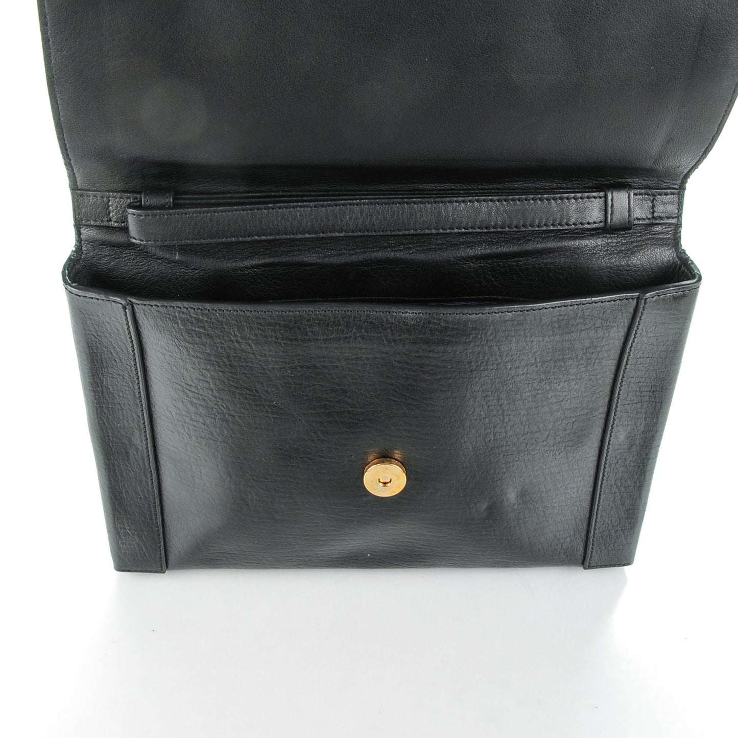 Calfskin Miss Sartorial Envelope Clutch Black