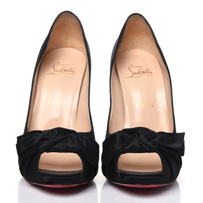 Christian Louboutin Crepe Satin Madame Butterfly 120 Pumps 38.5 Black 2 of 15