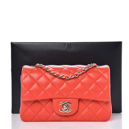 Chanel Lambskin Quilted Mini Rectangular Flap Red 8 of 8