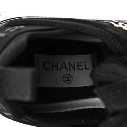 Chanel Velvet Calfskin Mixed Fibers CC Sneakers 38 Black 8 of 8