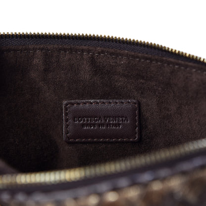 Bottega Veneta Metallic Bisanzio Intrecciato Ayers Cosmetic Case Brown 4 of 7