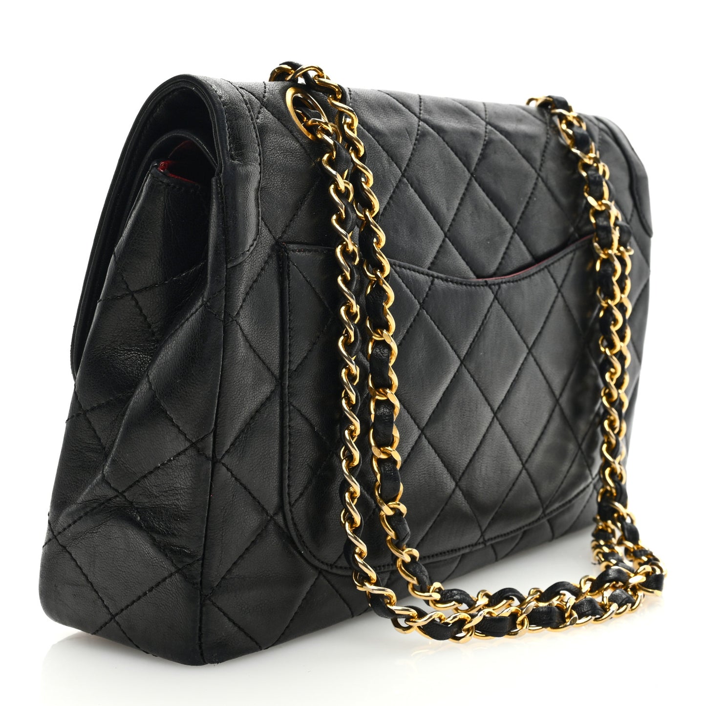Lambskin Quilted Small Double Flap Black