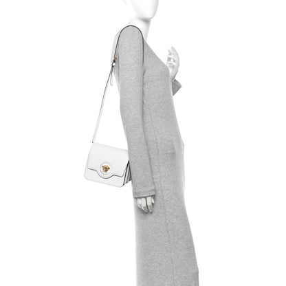Versace Grained Calfskin La Medusa Shoulder Bag White 2 of 9