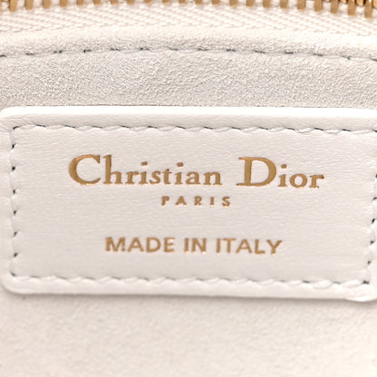 Christian Dior Lambskin Cannage Butterfly Studs Small Lady Dior White 6 of 14