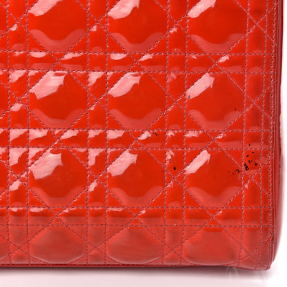 Christian Dior Patent Cannage Whipstitch Medium Lady Dior Red 23 of 28