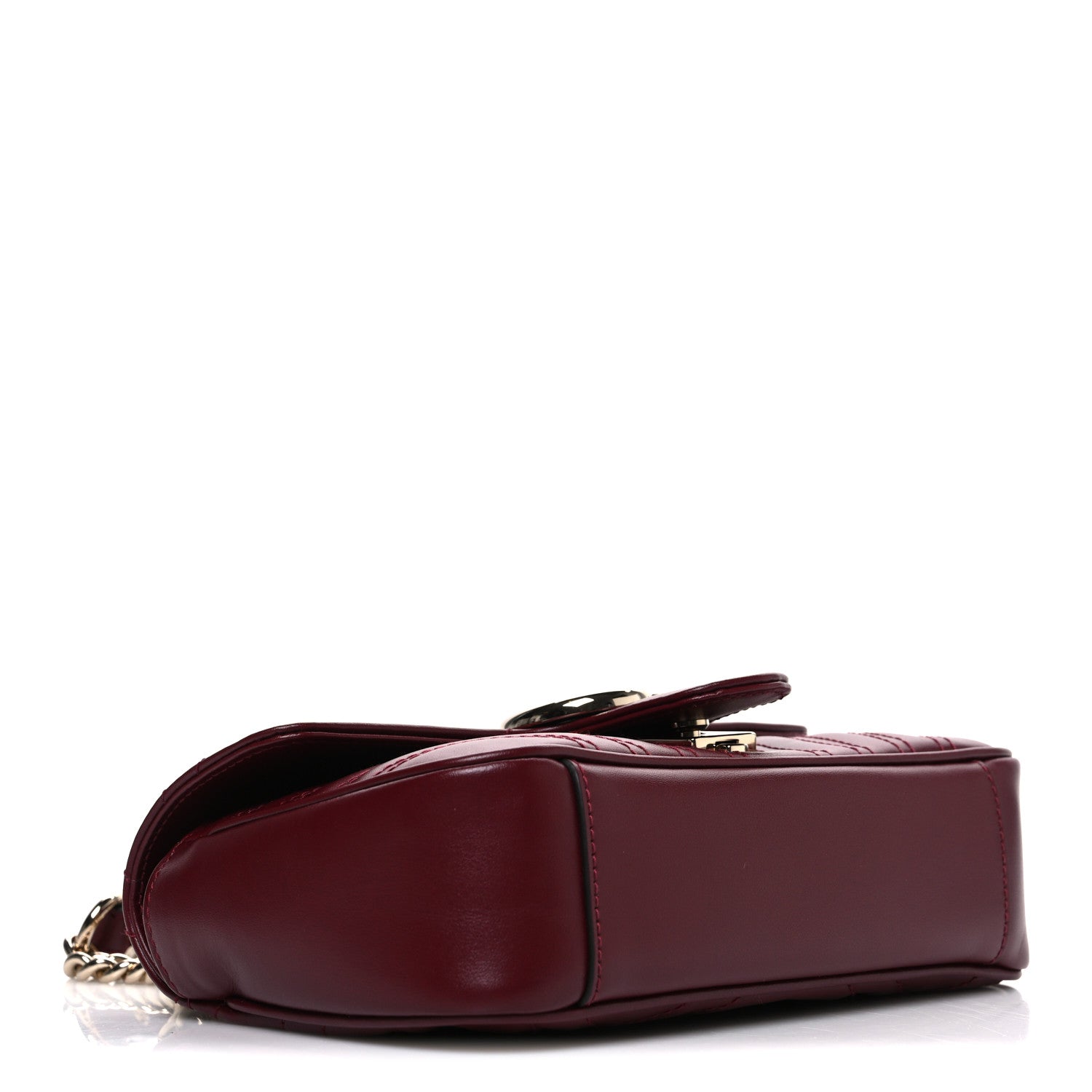 Gucci Calfskin Matelasse Mini GG Marmont Shoulder Bag Rosso Ancora 3 of 9