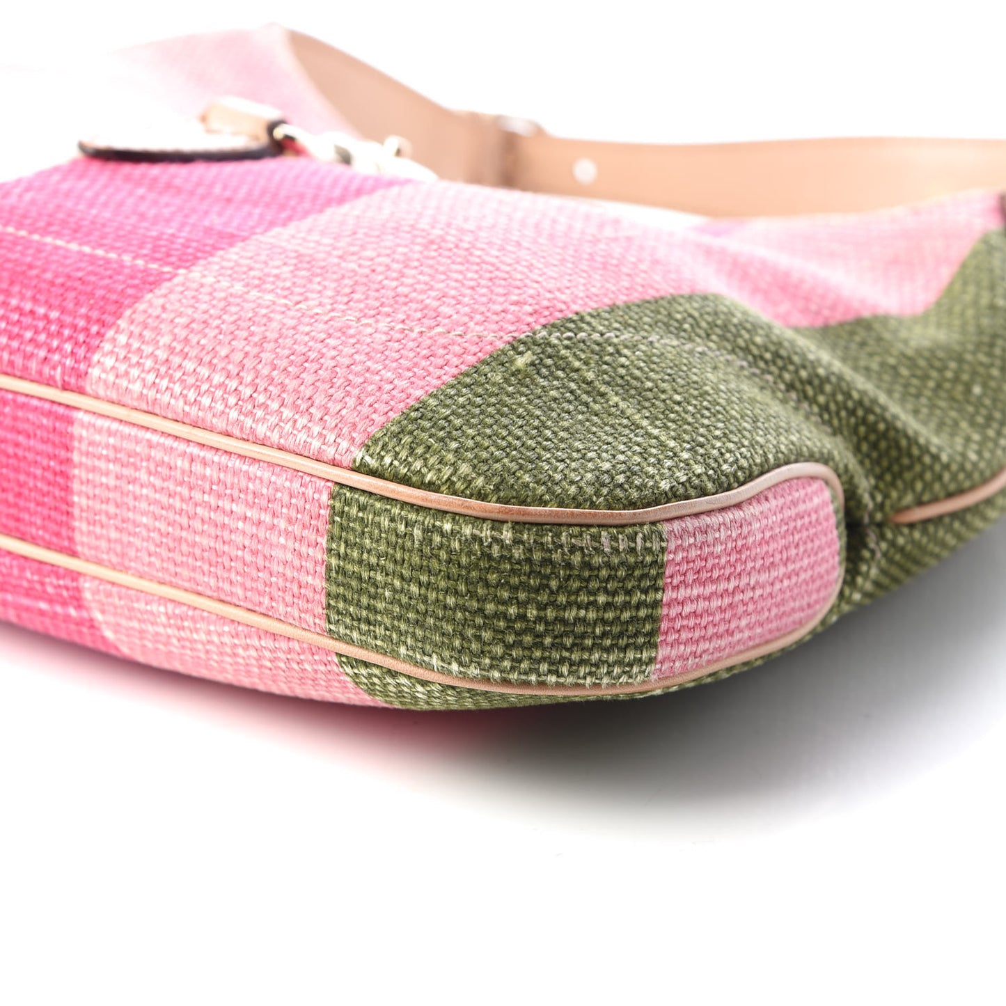 Canvas Striped Small Jackie O Hobo Green Pink