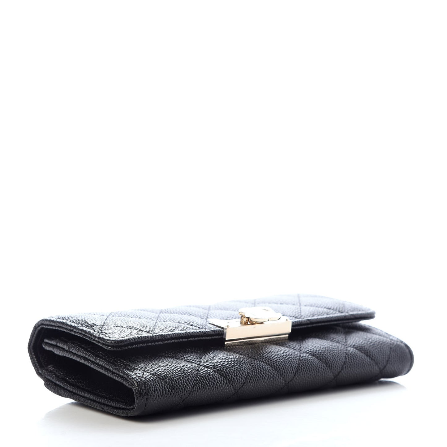 Caviar Quilted Medium Golden Class Wallet Black