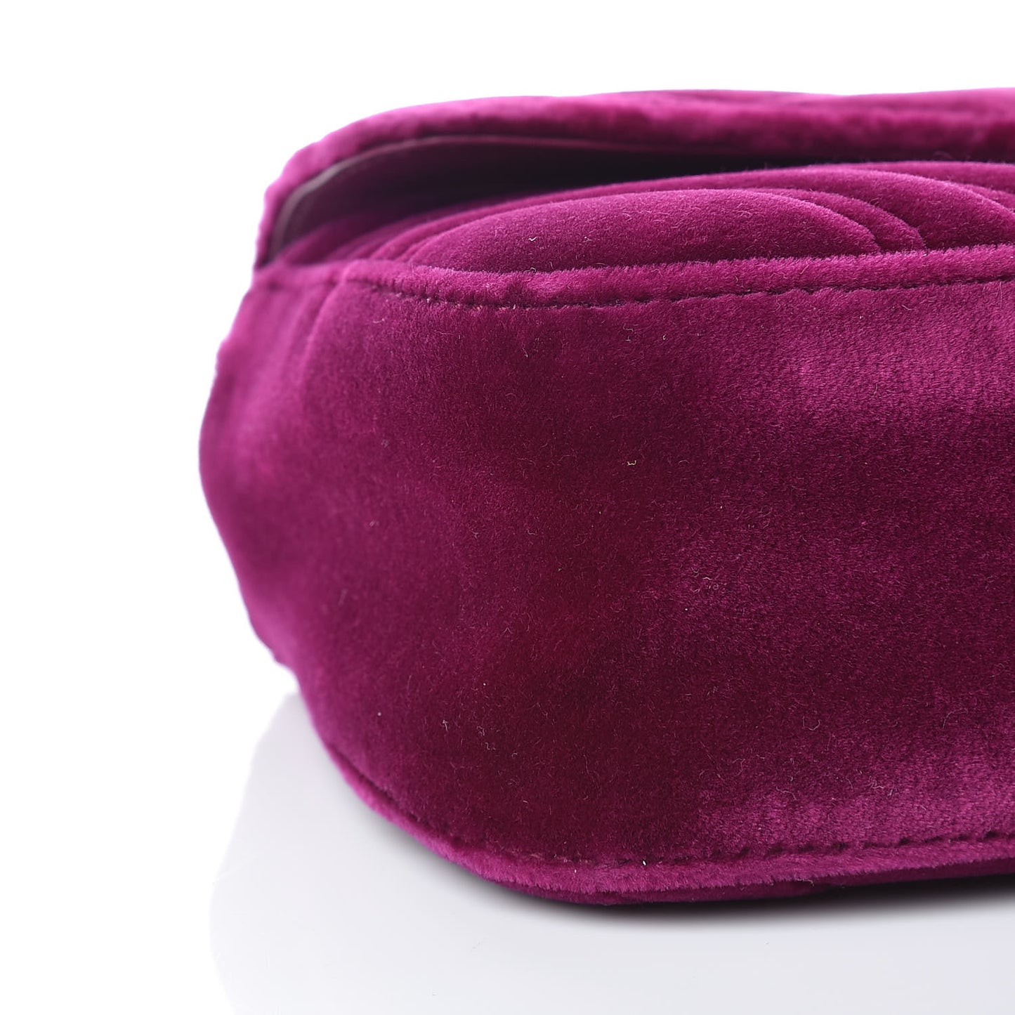 Velvet Matelasse Mini GG Marmont Shoulder Bag Fuchsia Violet Cyclamen