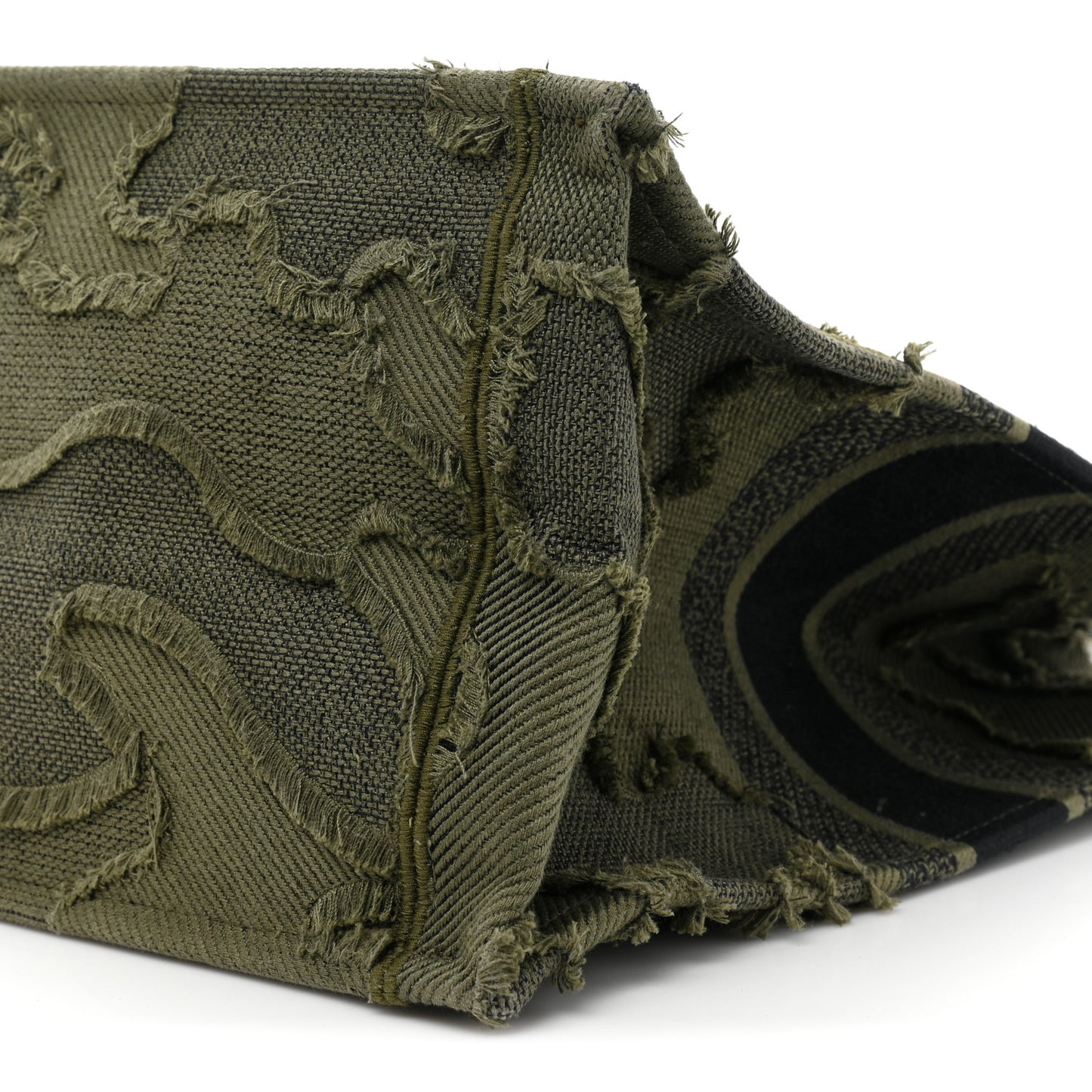 Canvas Embroidered Camouflage Book Tote Green