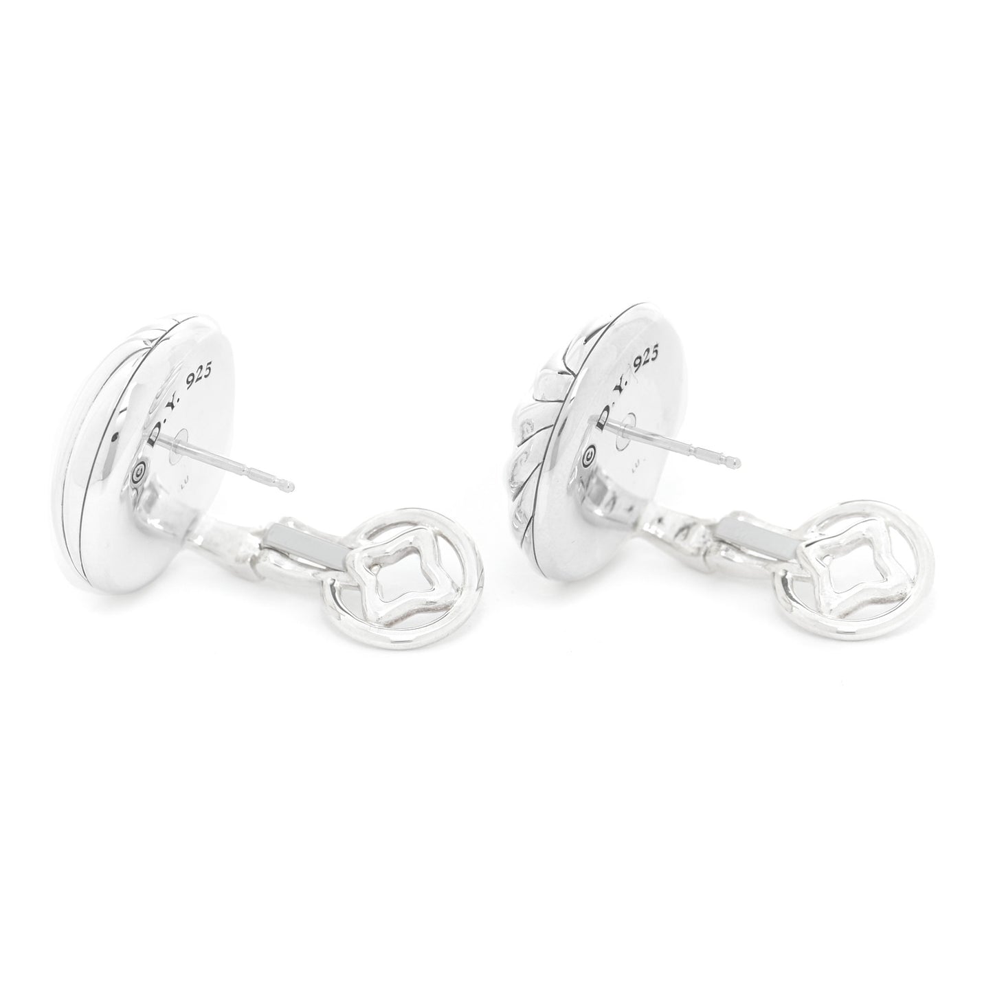 Sterling Silver 20mm Sculpted Cable Stud Earrings