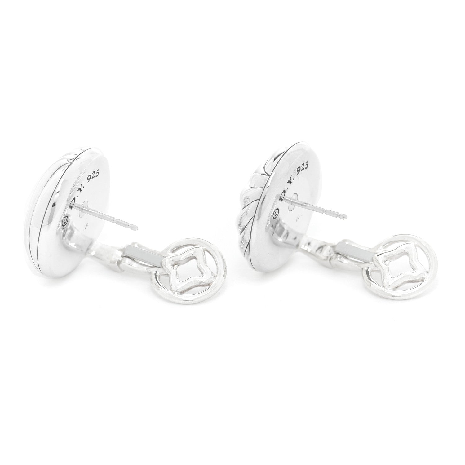 David Yurman Sterling Silver 20mm Sculpted Cable Stud Earrings 4 of 4